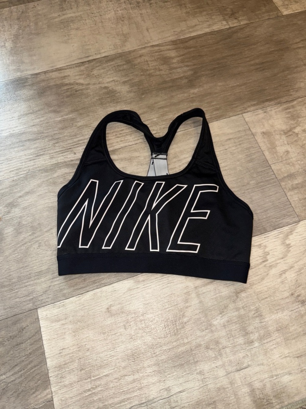 Nike Black Sports Bra with White Logo
